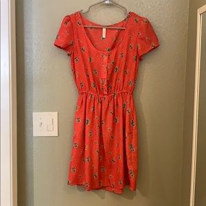 Pink flower dress WITH POCKETS